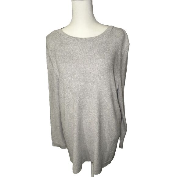 J JILL Grey sweater pullover size 1X Super Soft stretchy Comfy Casual - Picture 2 of 9